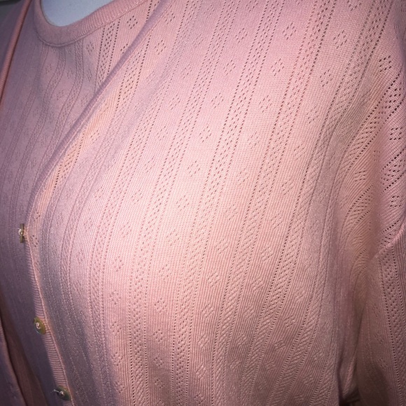 SOLD*** NOT FOR SALE*** Karen Scott II cotton pink sweater vest tank top sleeve - Picture 7 of 10